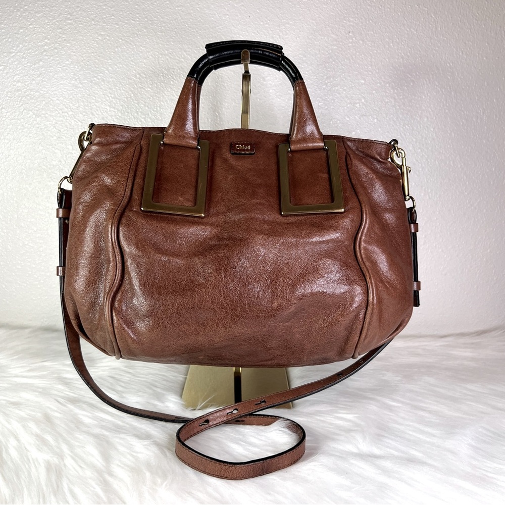 Chloe Ethel Leather brown Handbag with straps